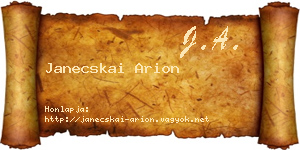 Janecskai Arion névjegykártya